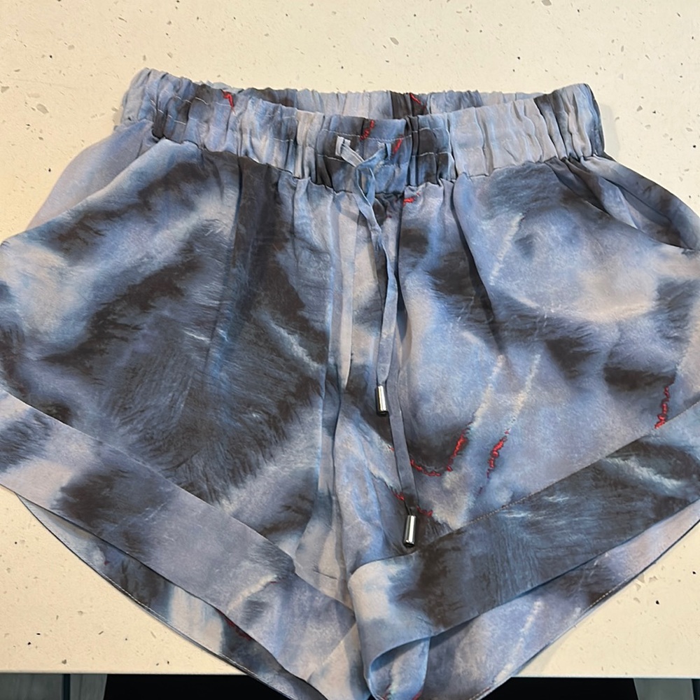 IRO silk pattered shorts with elastic waist